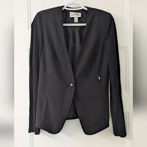 Joseph Ribkoff Black Blazer Size 8 Made in Canada Shoulder Pads